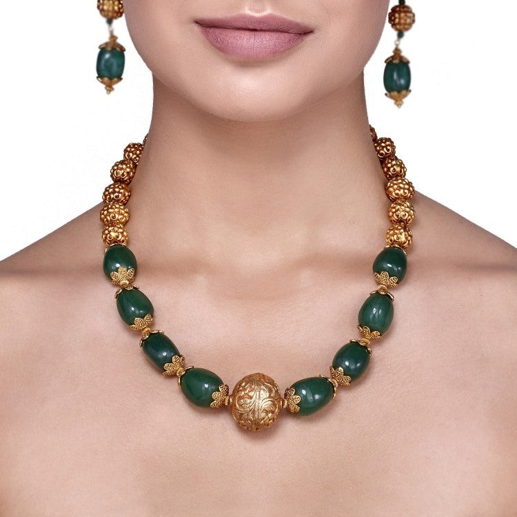 GOLDEN GREEN ONYX SET