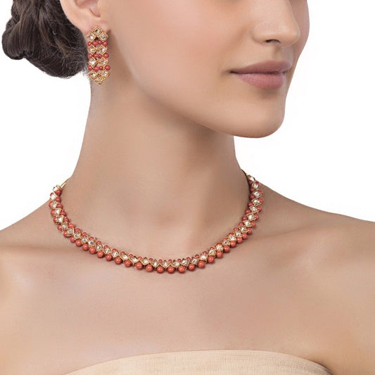 Citrine Coral Round Set