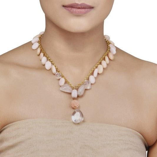 Crystal pink opal String