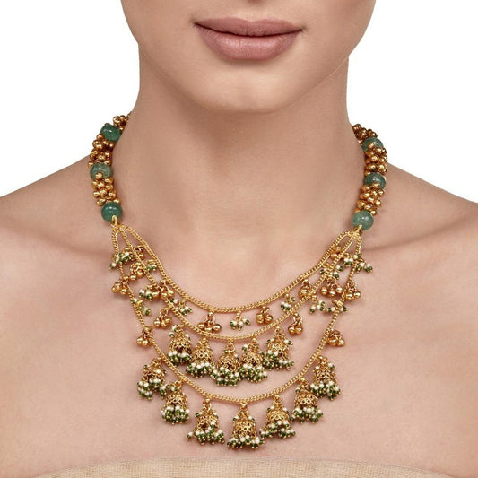 GREEN ONYX PEARL NECKLACE