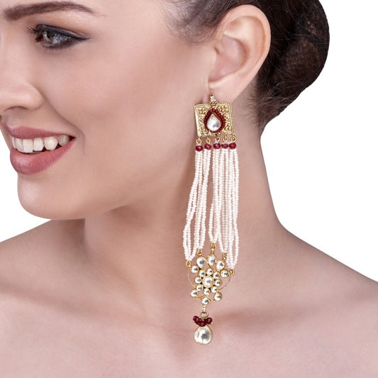 KUNDAN LONG STRING EARRING