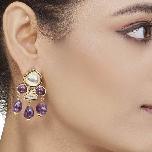 Kundan Amethyst Earring