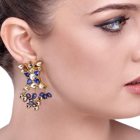 KUNDAN BLUE GHUNGROO STUD