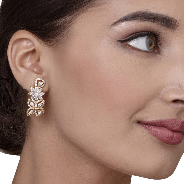 FINE ZIRCON ROUND EARRINGS