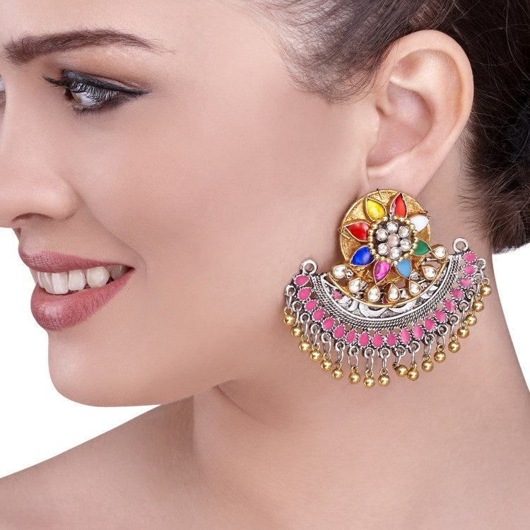 TRIBAL NAVRATAN CRESCENT STUD