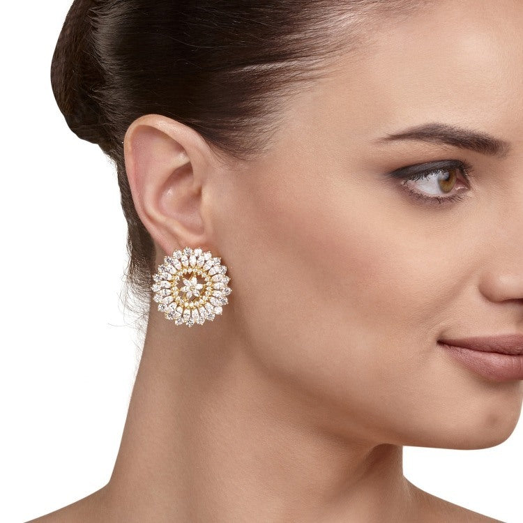 ROUND ZIRCON EARRING