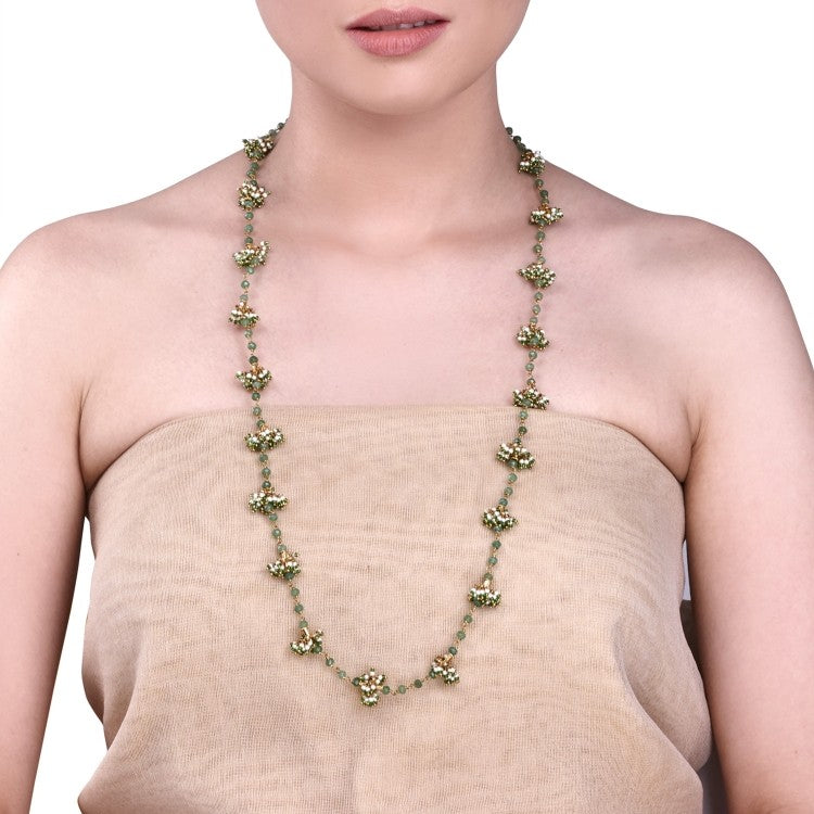 GREEN BEAD CLUSTER STRING