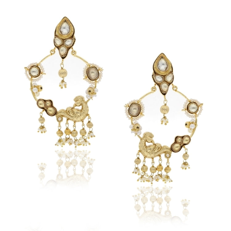 KUNDAN PEARL ROUND EARRINGS