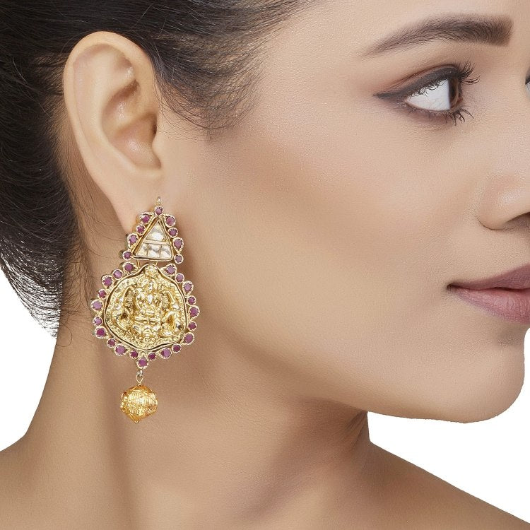 Kundan Temple Earring