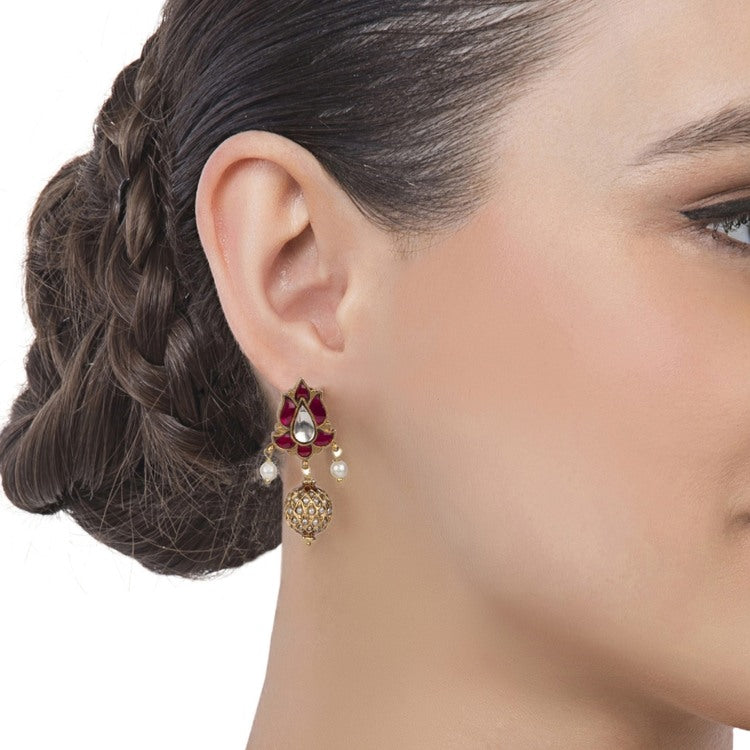 KUNDAN LILY EARRING