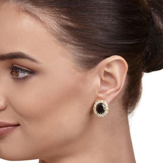 ZIRCON BLACK ONYX EARRING