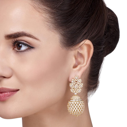 STUDDED VICTORIAN FLOWER EARRINGS