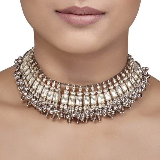Kundan Smoky Drop Choker