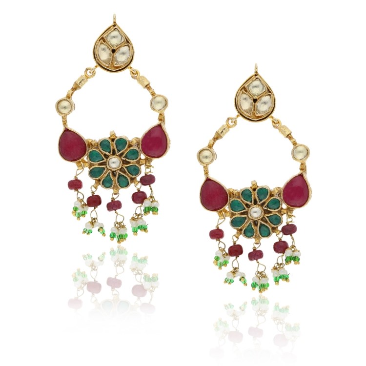 KUNDAN RUBY DROPS EARRINGS