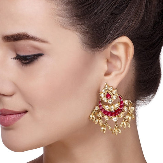 KUNDAN GOLD CHAND EARRINGS