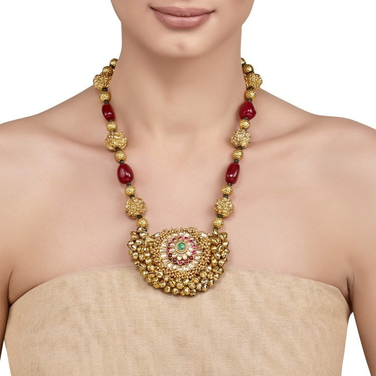 KUNDAN RUDRAKSH RUBY NECKLACE