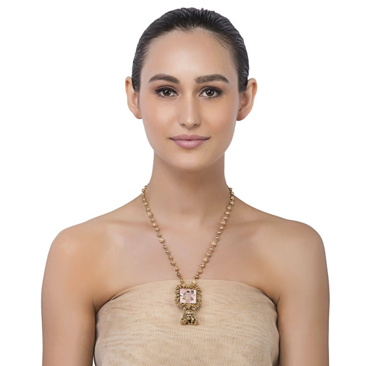 GLODEN KRISHNA PENDANT NECKLACE