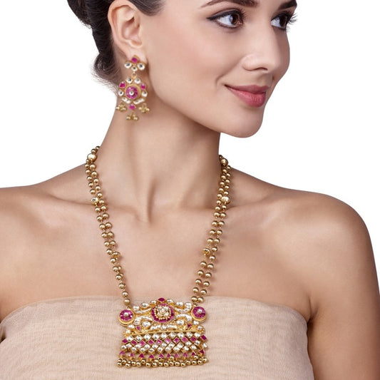 KUNDAN GOLD BALL SQUARE SET