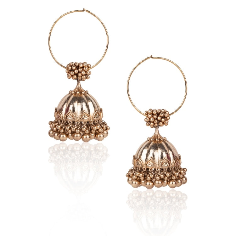 TEMPLE CARVED JHUMKI EARRINGS