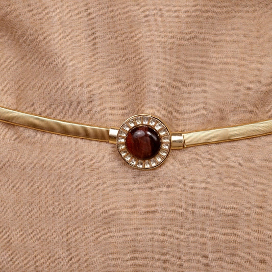 KUNDAN TIGER EYE  BELT