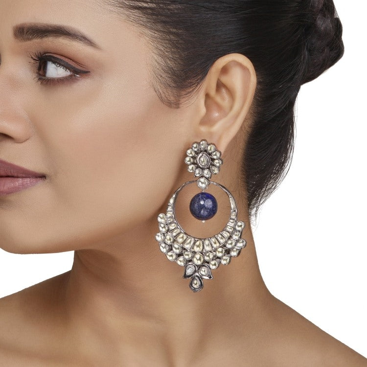 Kundan Lapiz Drop Chand Bali