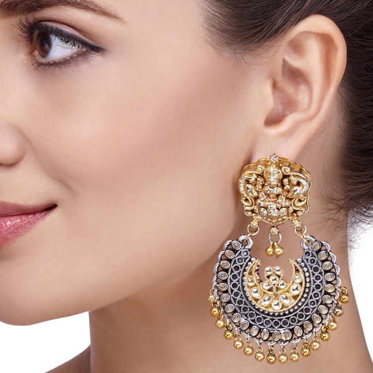TEMPLE  CHANDBALI EARRING