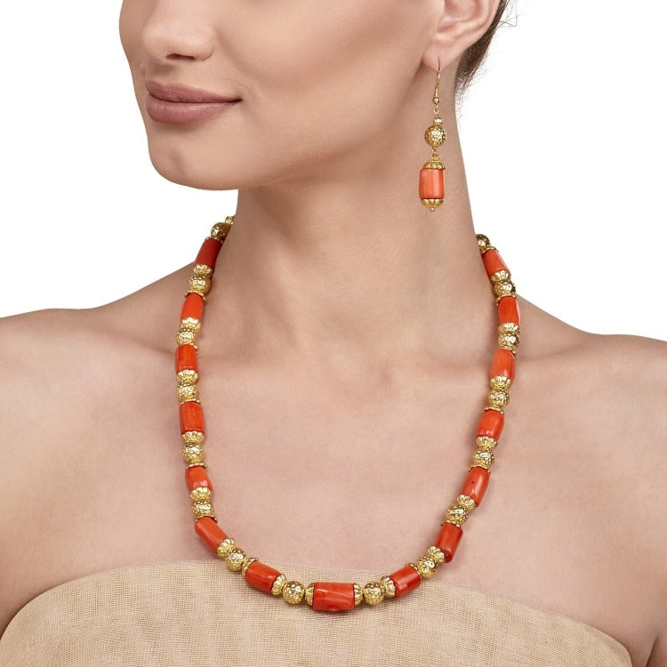 GOLDEN BEADS CORAL SET