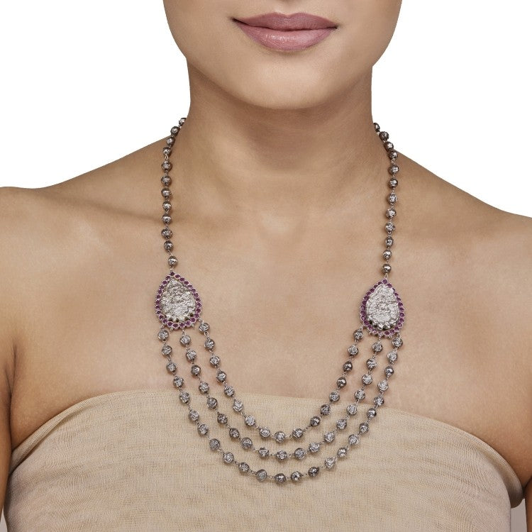 Ruby Silver Balls String