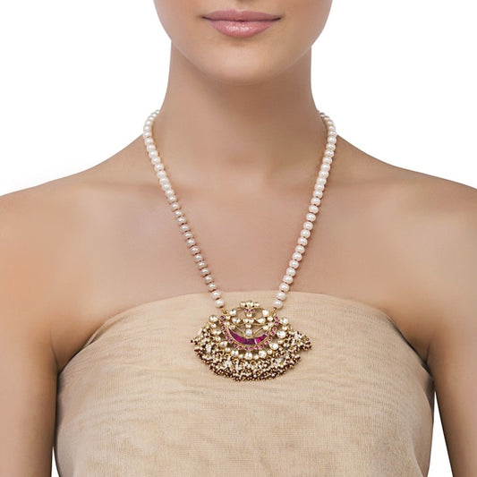 Kundan Pearl String Necklace