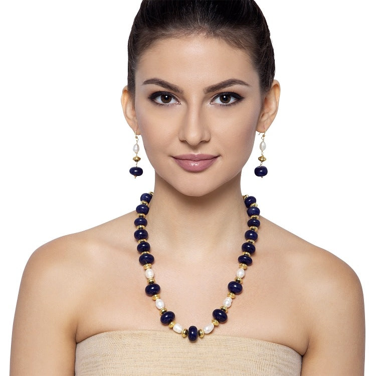 GOLDEN BLUE PEARL SET