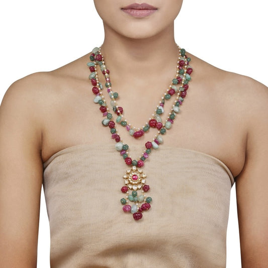 Kundan Onyx Ruby Pendant
