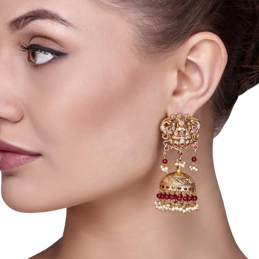 RUBY PEARLS LAKSHMI JHUMKIS
