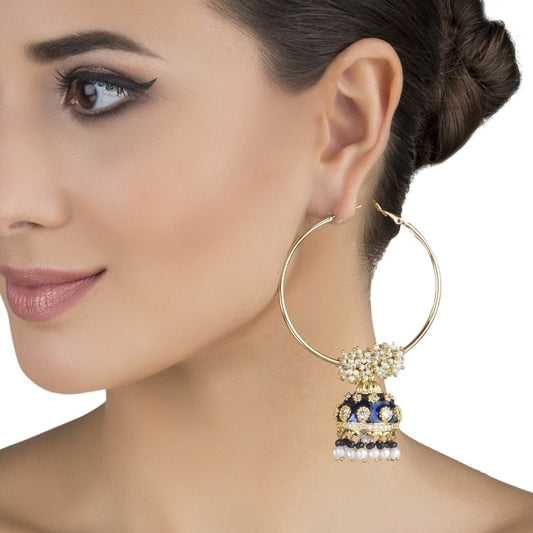 VICTORIAN BLUE IOLITE JHUMKI EARRINGS