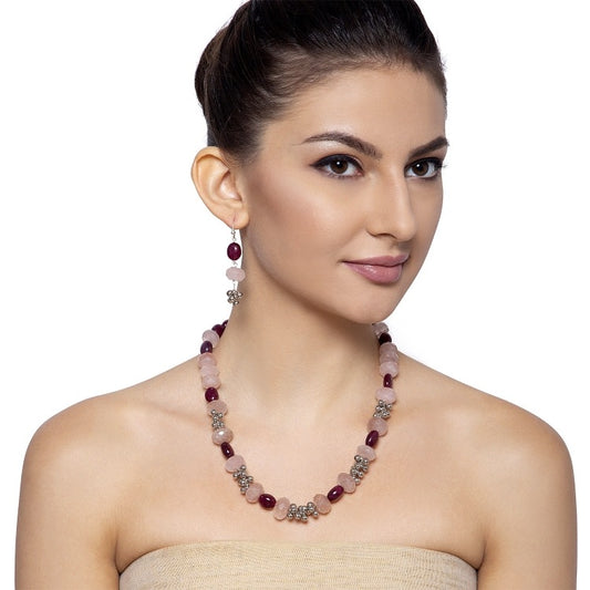 SILVER ROSE RUBY SET