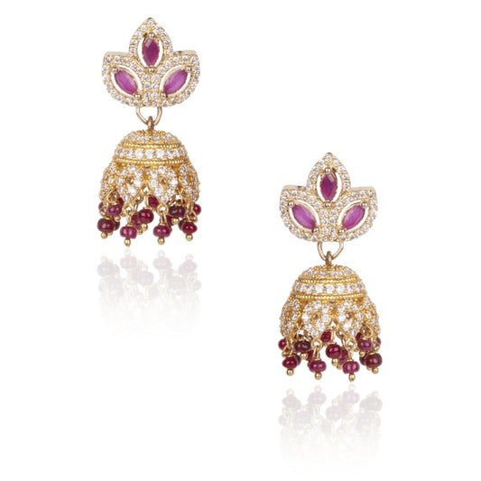 STUDDED RUBY JHUMKI EARRING