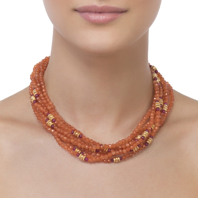Carnelian Multi String Necklace