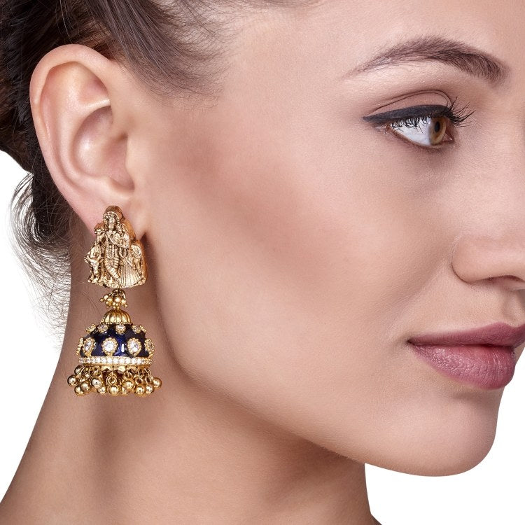 RADHA KRISHAN ENAMEL JHUMKIS