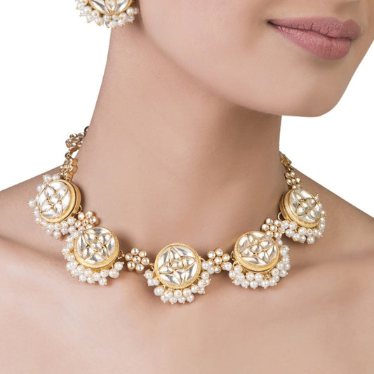 KUNDAN PEARL ROUND NECKLACE