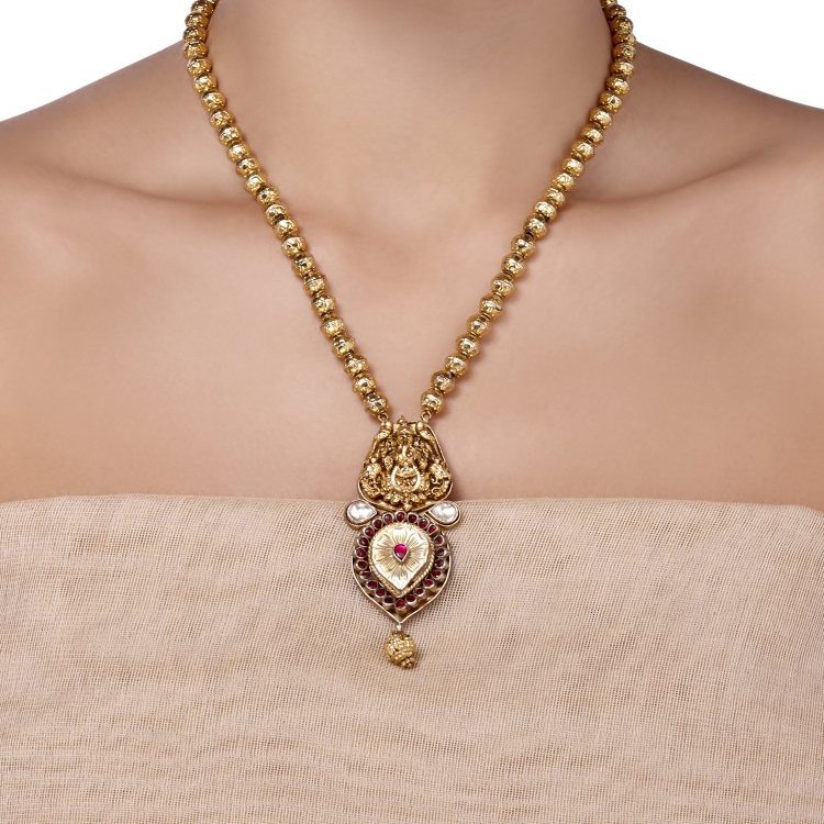 KUNDAN GOLD TEMPLE NECKLACE