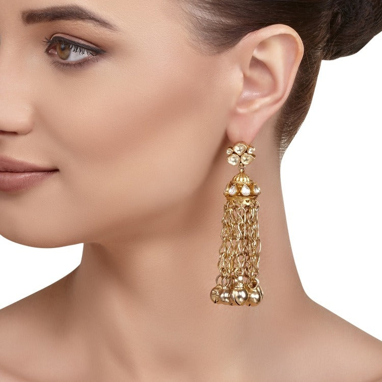 KUNDAN GOLDEN GHUNGROO JHUMKI