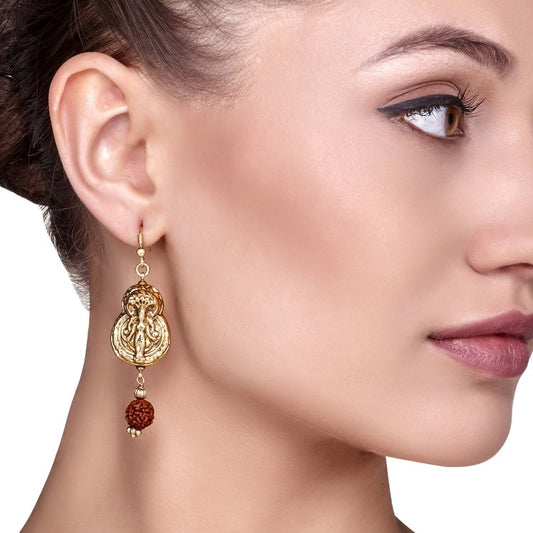 LONG RUDRAKSH EARRING