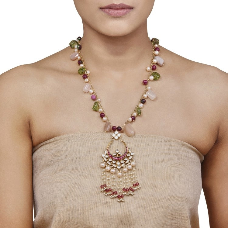 Kundan Multi Beads Pendant