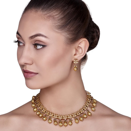 GOLDEN RUBY CHOKAR SET