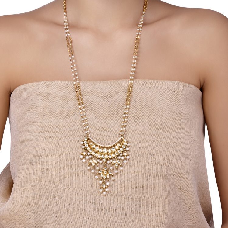 KUNDAN PEARL CHAND NECKLACE
