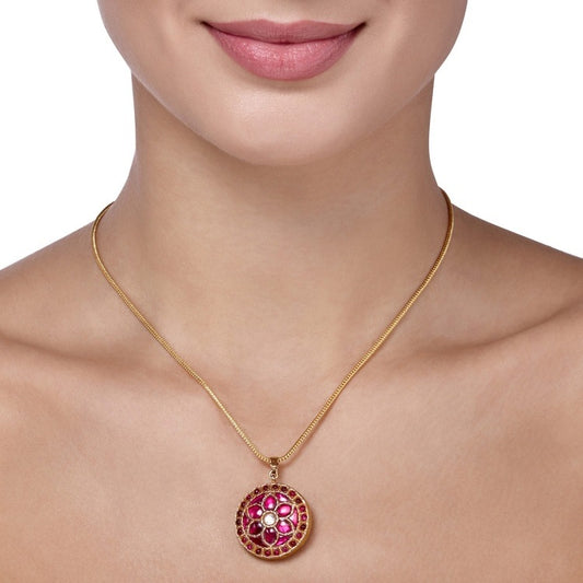 KUNDAN RUBY ROUND NECKLACE