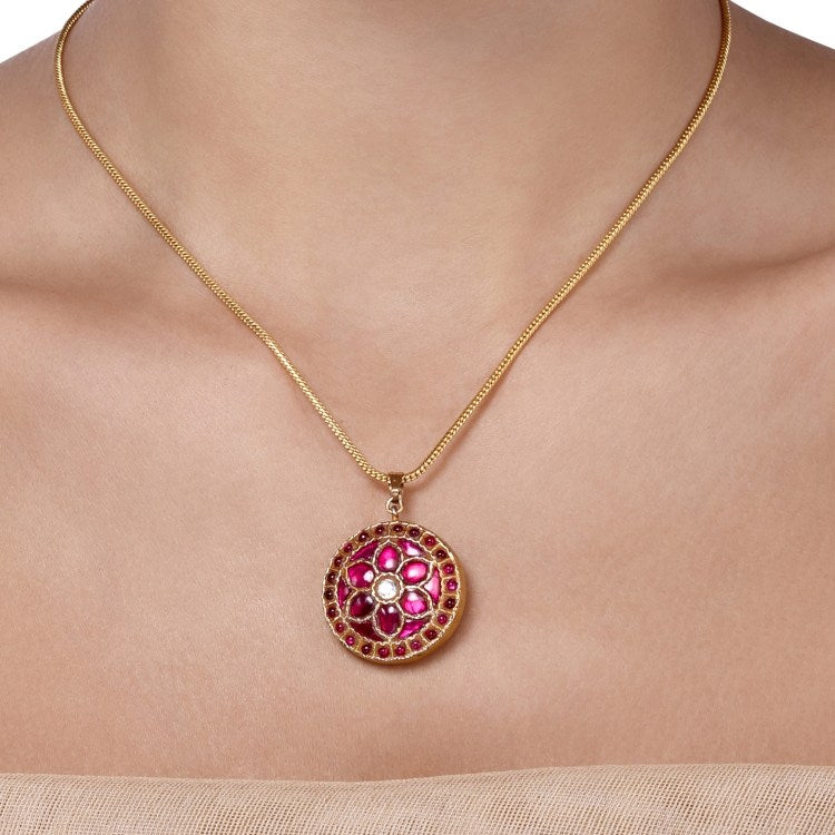 KUNDAN RUBY ROUND NECKLACE