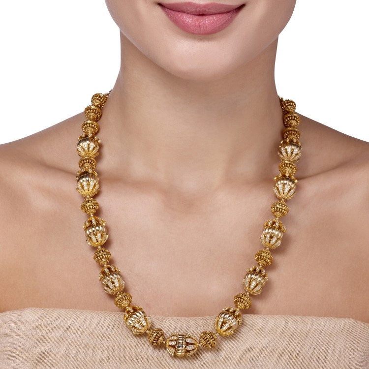 VICTORIAN GOLD BALL STRING NECKLACE