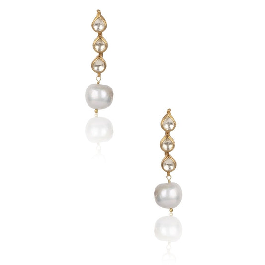 KUNDAN PEARL LONG EARRING
