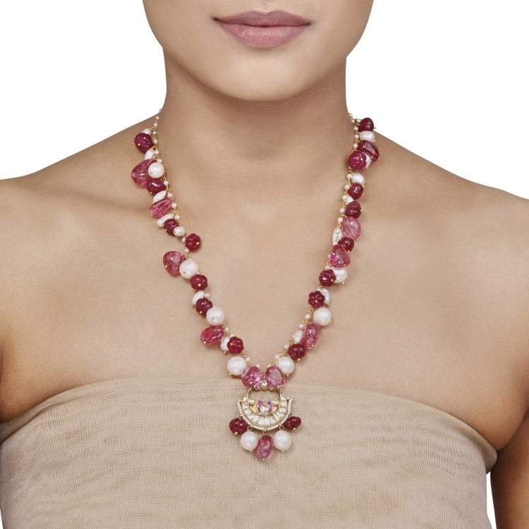 Kundan White Pearl Pendant