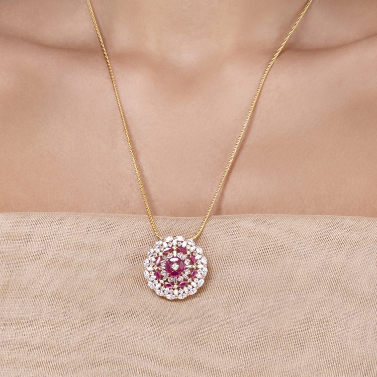 VICTORIAN RUBY ROUND NECKLACE